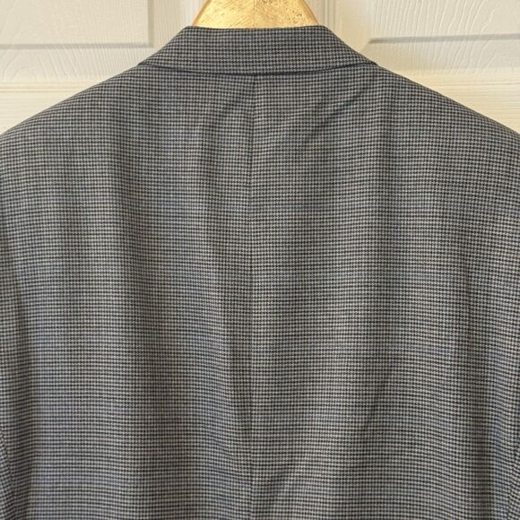 Lauren Ralph Lauren Men’s 42L Blazer Sport Coat Gray Houndstooth Blue Windowpane - Picture 5 of 12